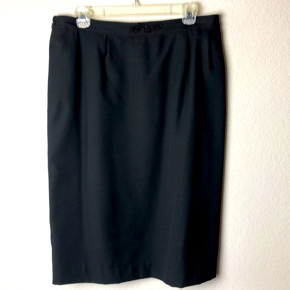 Morgan Miller Vintage Beaded Black Gold Skirt Suit - Picture 10 of 15